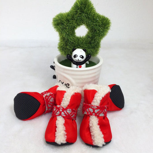 Botas de Nieve Impermeables para Mascotas - Zapatos Acolchados Navideños - Image 7