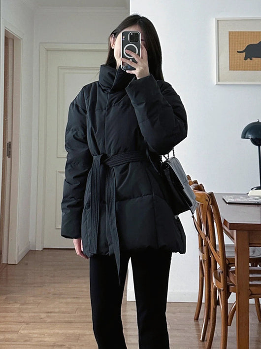 Chaqueta de Algodón con Cordones y Control de Cintura para Mujer - Image 9