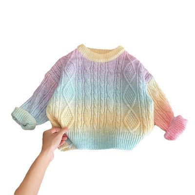 Suéter Degradado Grueso Cuello Redondo para Niñas - Image 5