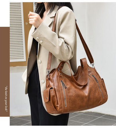 Bolsa de Hombro Texturizada Minimalista de Gran Capacidad para Mujer - Image 17