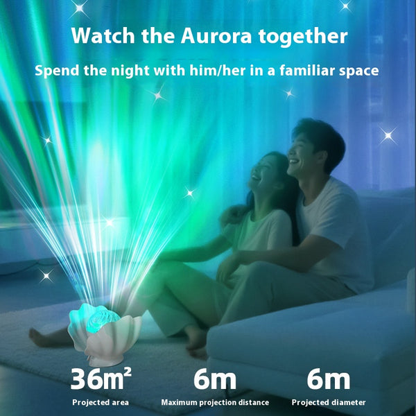 Lámpara Proyectora Aurora Multicolor para Dormitorio - Efecto Cielo Estrellado