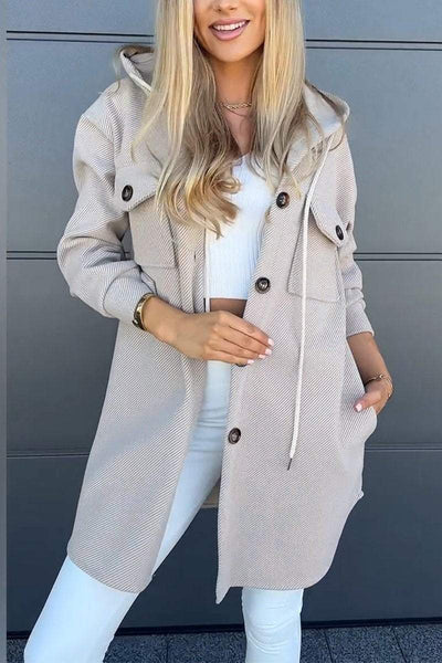 Chaqueta de Twill con Capucha y Bolsillos para Otoño e Invierno - Image 11