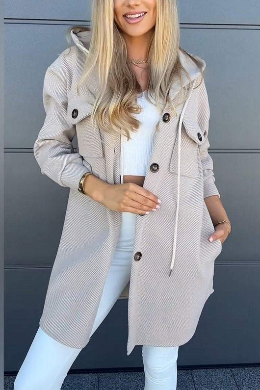 Chaqueta de Twill con Capucha y Bolsillos para Otoño e Invierno - Image 11