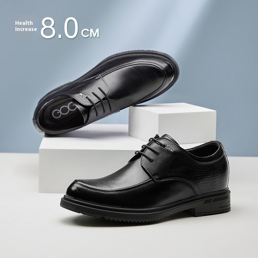 Zapatos Derby de Cuero Genuino con Alzas de 8cm para Hombre - Calzado Formal Ejecutivo - Image 4