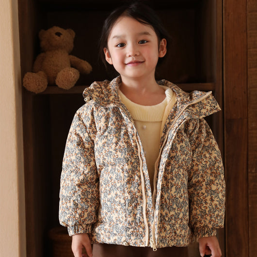 Abrigo Acolchado Niña Estilo Coreano con Diseño Floral - Chaqueta Térmica Infantil Elegante - Image 6