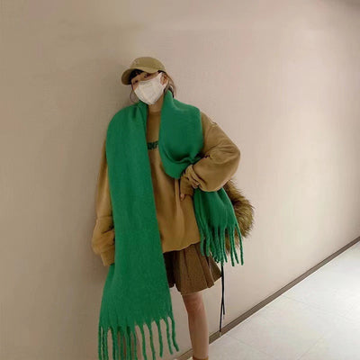 Chal Elegante de Abrigo para Mujer en Colores Sólidos - Image 28