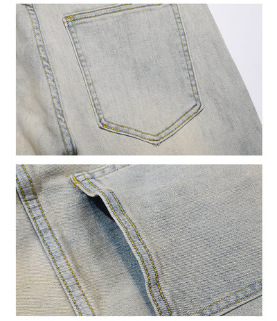 Pantalones Casuales para Hombre Amarillo Mostaza con Desgaste Artesanal - Image 14