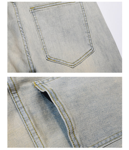 Pantalones Casuales para Hombre Amarillo Mostaza con Desgaste Artesanal - Image 14