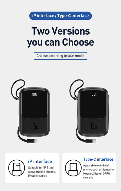 Banco de Energía Portátil con Pantalla Digital - Carga Rápida 3A USB-C para iPhone y Android - Image 7