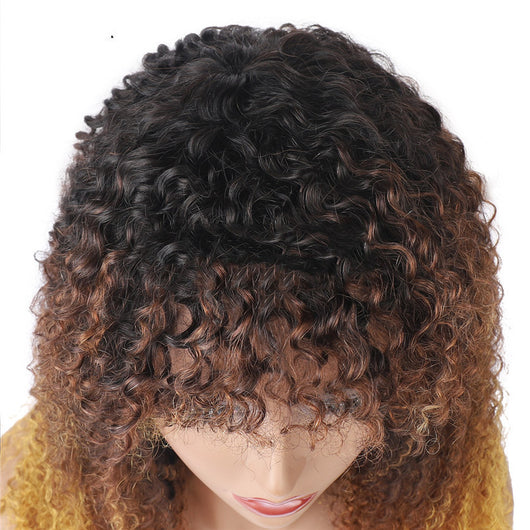 Peluca Cabello Natural Mecanismo Completo Tres Colores Cabello Liso y Rizado - Image 2