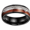 Fashion Creative Negro Narrow Wood Grain Stainless Steel Ring 8mm wide number 6