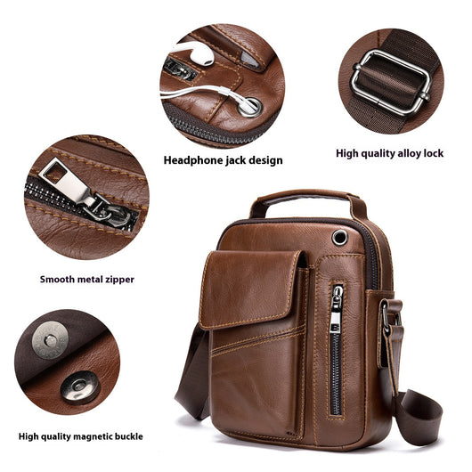 Bolso Crossbody de Cuero Minimalista para Hombre - Image 3