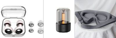 White cylindrical aroma diffuser with a clear top and an amber candlelight-effect LED light. - Image 11