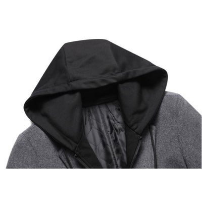 Abrigo de Lana Casual para Hombre con Gorro Desmontable - Image 5