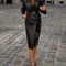 Gabardina de Cuero con Solapa Muesca - Elegancia Atemporal