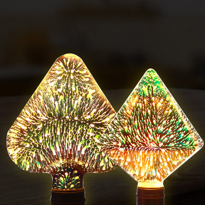 Bombilla Decorativa 3D con Efecto Fuegos Artificiales - Cristal Plateado Multicolor - Image 8