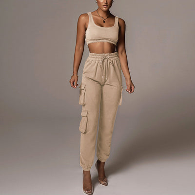 Conjunto Dos Piezas Mujer: Chaleco Umbilical y Pantalón Ajustable - Image 7