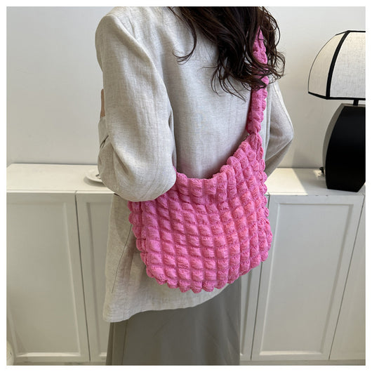 Bolsa Axilar Plisada Clouds - Estilo Occidental Minimalista y Trendy - Image 11