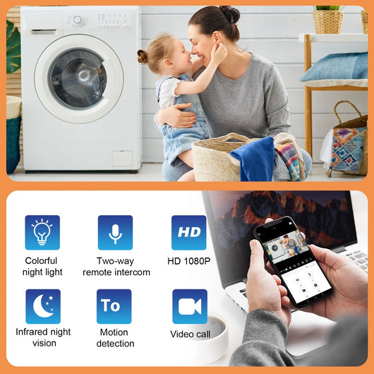 Cámara de Vigilancia WiFi HD con Visión Nocturna y Micrófono Dual para Hogar - Image 17