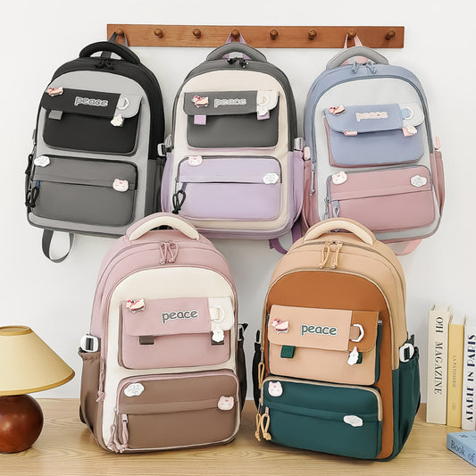Mochila Escolar Amplia de Gran Capacidad Ligera y Simple para Mujeres - Image 2