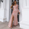Vestido de Fiesta Elegante con Abertura y Mangas Largas