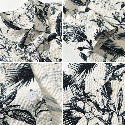 Camisa Retro Estampada de Manga Larga para Hombre - Image 3
