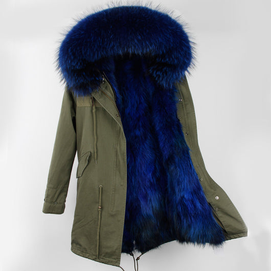 Abrigo Parka con Cuello de Piel de Mapache Oversized - Image 16