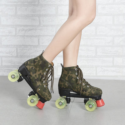 Patines en Línea Cuero Camuflaje con Luces LED - Image 10