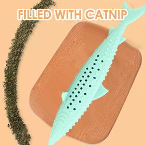 Juguete Interactivo de Silicona para Gatos - Forma de Pez con Hierba Gatera y Limpiador de Dientes - Image 12