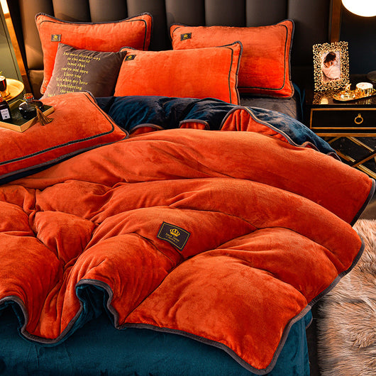 Juego de Cama Franela Coral Acolchada Doble Faz con Edredón - Image 13