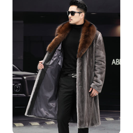 Abrigo Grueso de Piel Larga para Hombre - Casual Cálido Otoño Invierno - Image 2