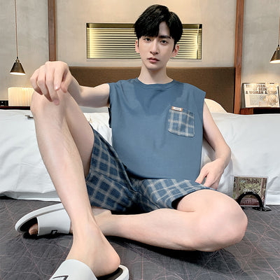 Pijama Tipo Chaleco sin Mangas para Hombre - Algodón Puro Verano - Image 15