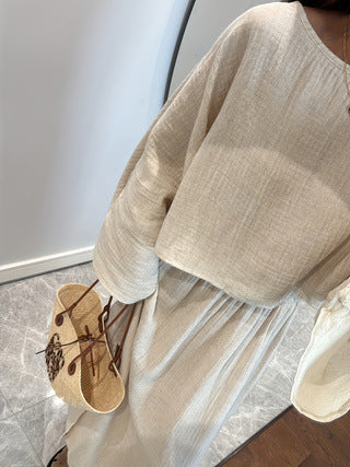 Conjunto Elegante de Blusa Suelta Blanca y Falda Larga - Image 12