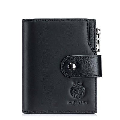 Billetera Vertical Corta de Cuero Genuino con Protección RFID - Estilo Retro Europeo - Image 5