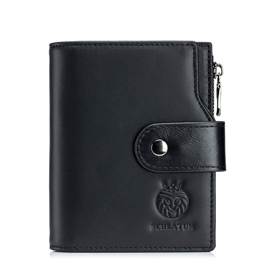 Billetera Vertical Corta de Cuero Genuino con Protección RFID - Estilo Retro Europeo - Image 5