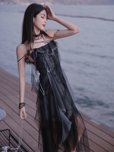 Vestido Largo Irregular con Tirantes Franceses para Verano - Image 2