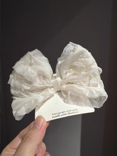 Pasador de Cabello Infantil con Moño de Perlas 3D - Colección Primavera Verano - Image 12
