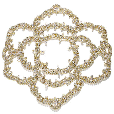 Diadema Novia Retro Floral con Cristales Brillantes - Image 2