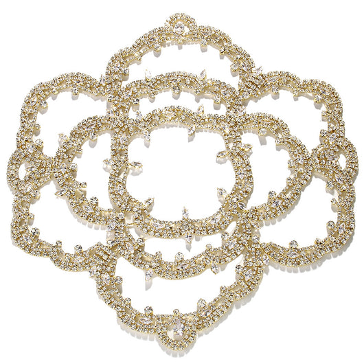 Diadema Novia Retro Floral con Cristales Brillantes - Image 2
