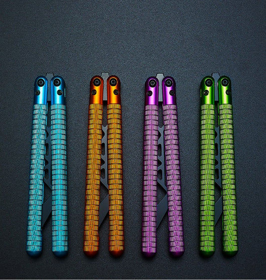 Cuchillo Mariposa de Entrenamiento con Mango Redondo - Práctica de Flipping