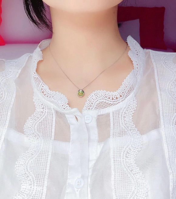 Collar Colgante de Peridoto con Diseño Bubble