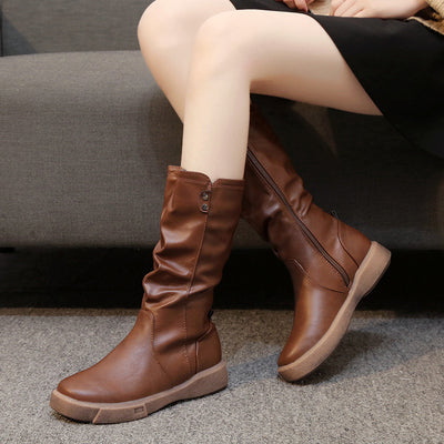 Botas Retro Invierno Talla Grande Piso Plano Importadas para Mujer - Image 4