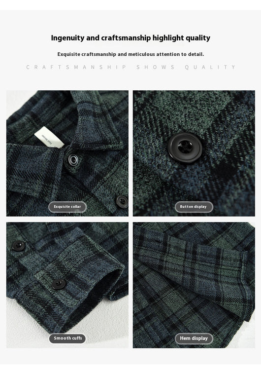 Camisa Casual de Cuadros Retro para Hombre - Image 10
