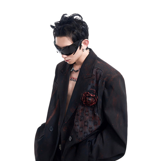 Blazer Doodle Artesanal para Hombre - Elegancia Nocturna Otoño Invierno - Image 20