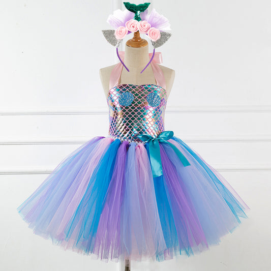Vestido Infantil con Escamas de Pez - Diseño Elegante y Cómodo