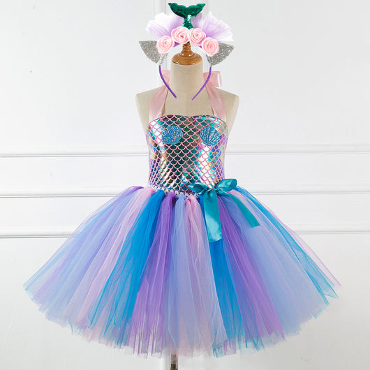 Vestido Infantil con Escamas de Pez - Diseño Elegante y Cómodo
