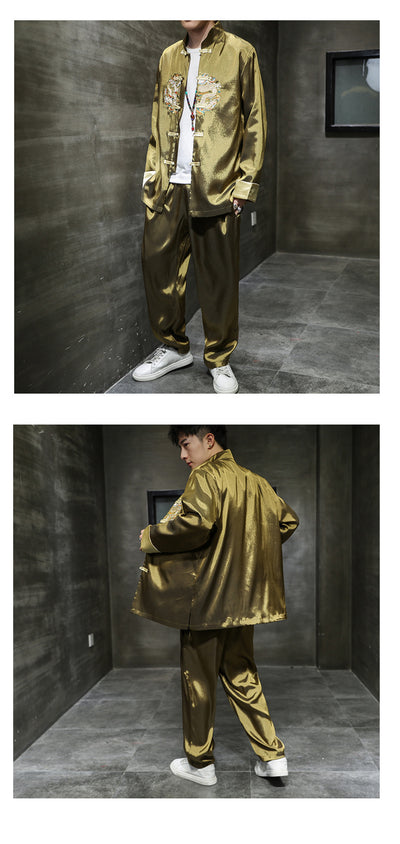 Traje Tradicional Chino Hanfu de Dos Piezas para Hombre - Image 12