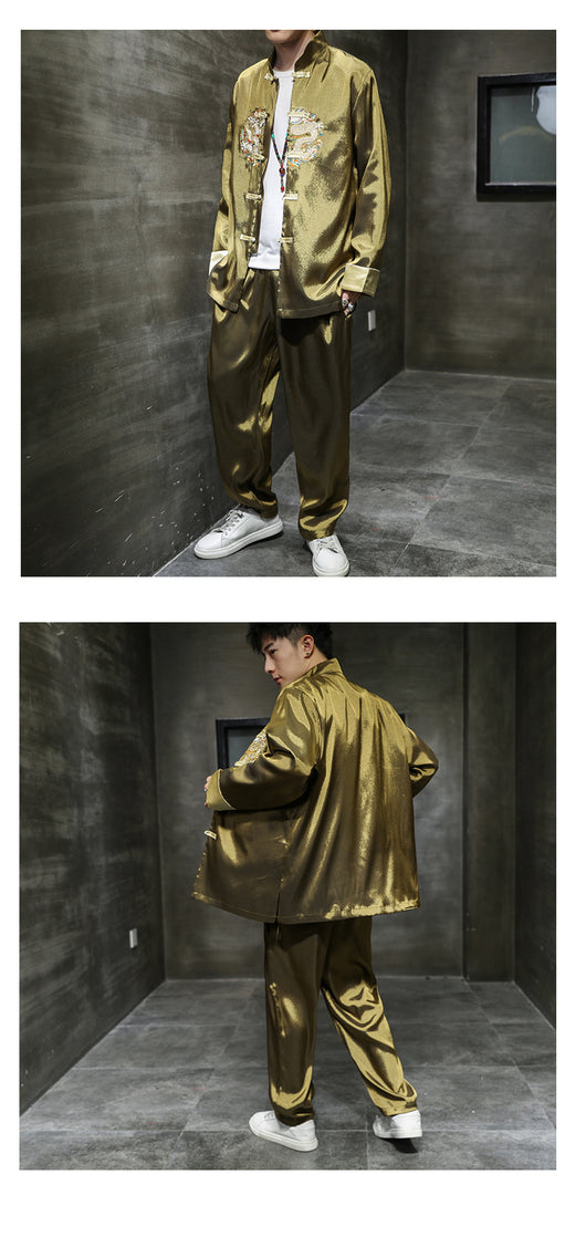 Traje Tradicional Chino Hanfu de Dos Piezas para Hombre - Image 12