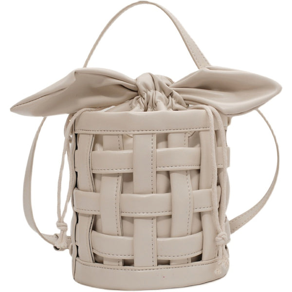 Bolsa Tejida Hueca de Verano - Diseño Exclusivo Tipo Cubo Portátil