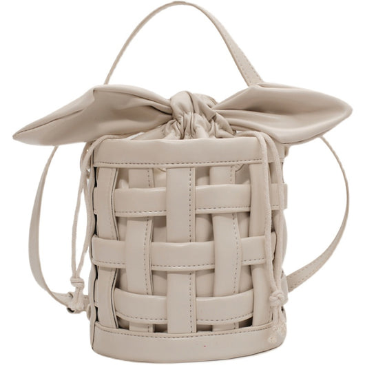 Bolsa Tejida Hueca de Verano - Diseño Exclusivo Tipo Cubo Portátil